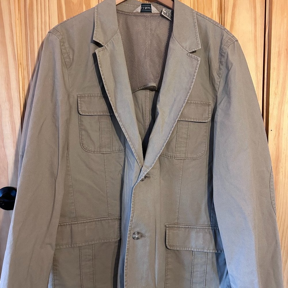 L.L. Bean Safari Field 2 Button Coat Jacket Blazer